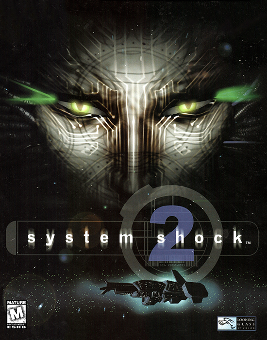 The front cover box art for the game, System Shock 2.