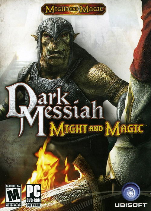 The front cover box art for the game, Dark Messiah of Might and Magic.
